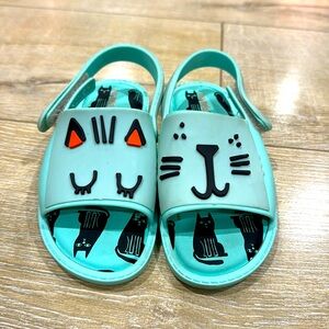 Mini Melissa Teal Sandal - 100% plastic- Made in Brazil - Kids size 10